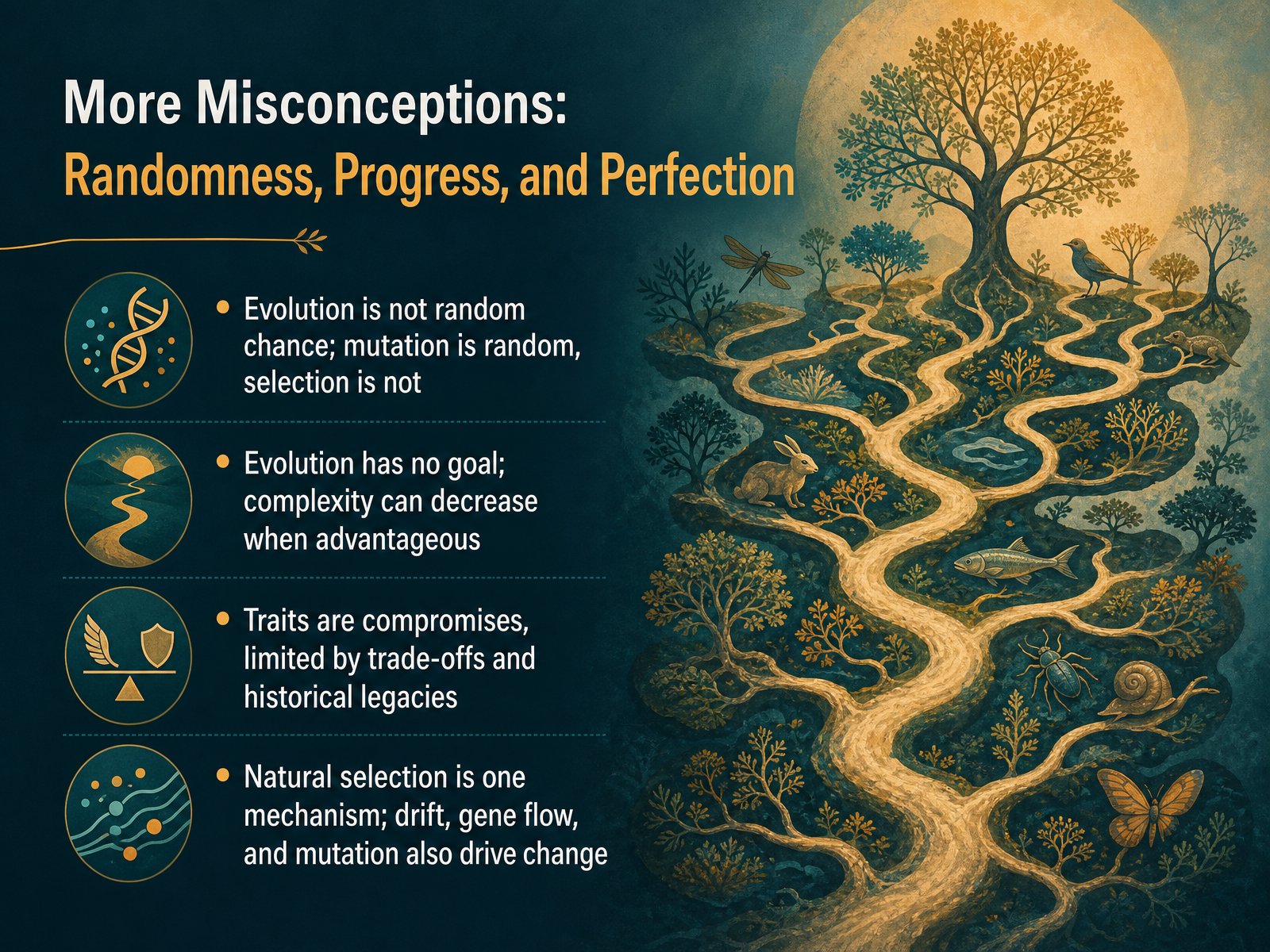 More Misconceptions: Randomness, Progress, and Perfection