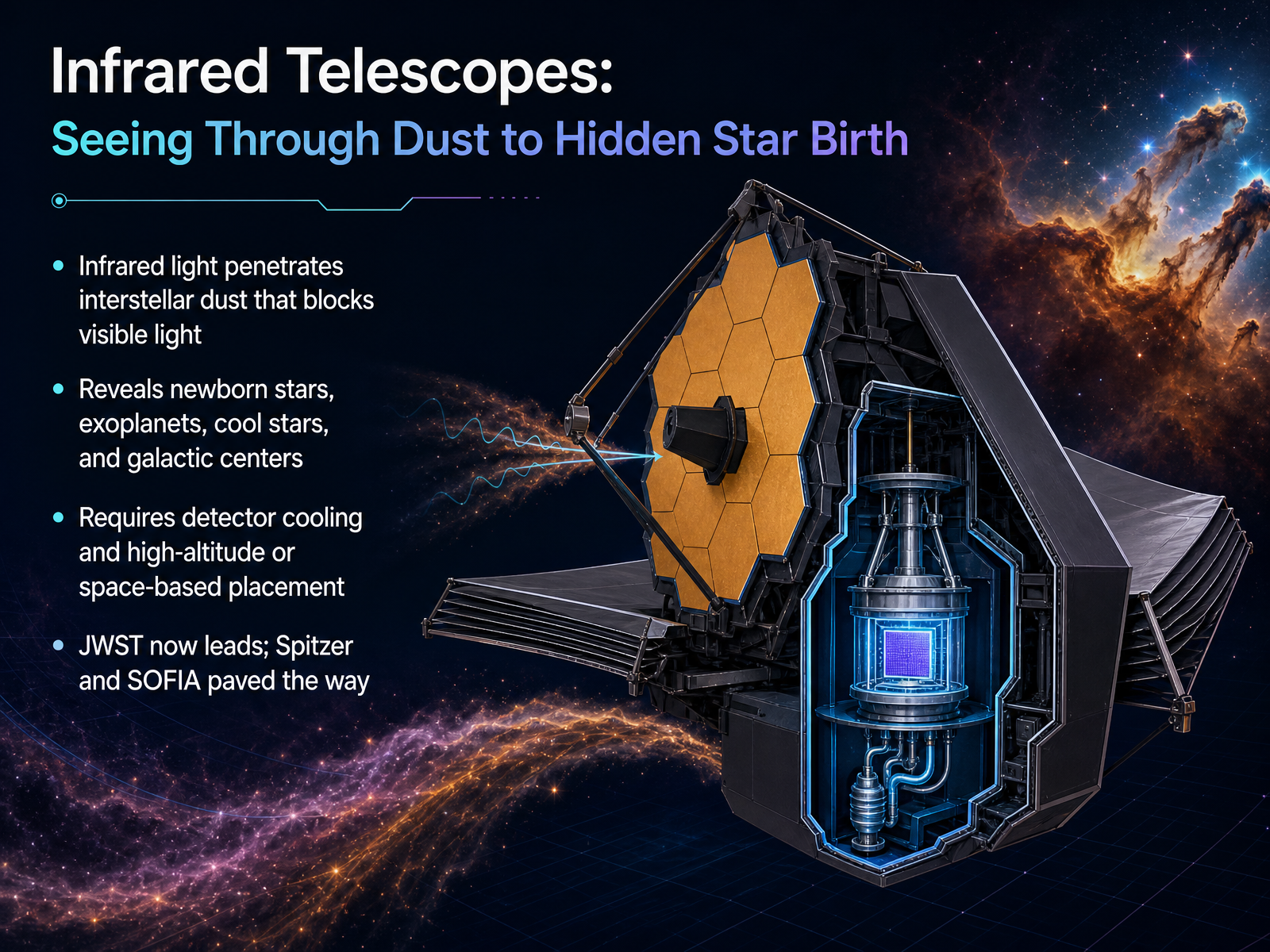 Infrared Telescopes: Seeing Through Dust to Hidden Star Birth