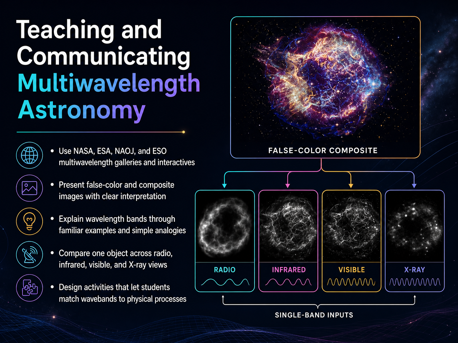 Teaching and Communicating Multiwavelength Astronomy