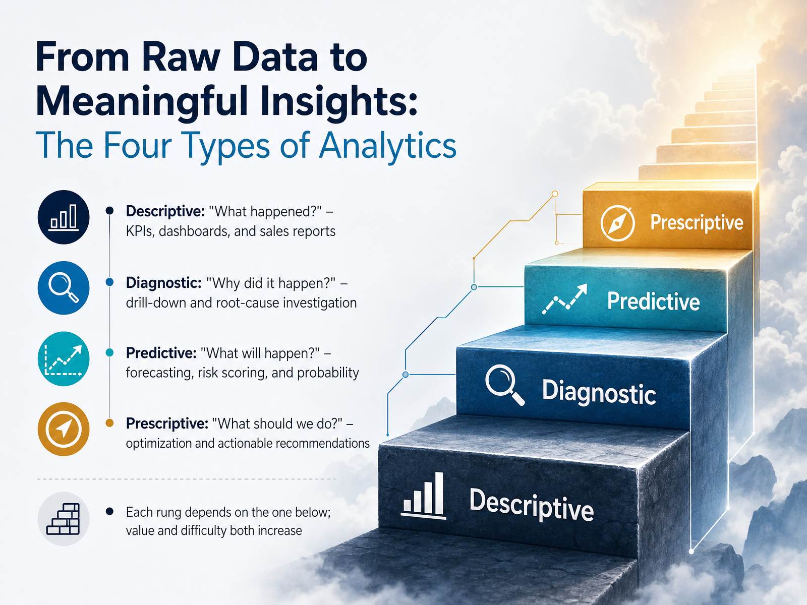 From Raw Data to Meaningful Insights: The Four Types of Analytics