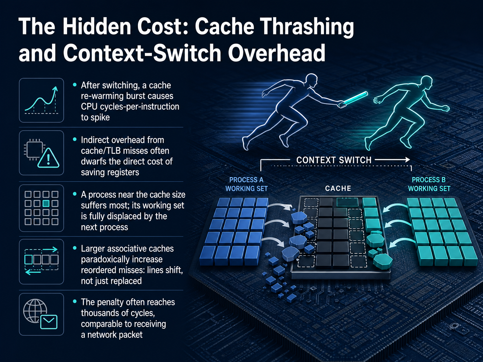 The Hidden Cost: Cache Thrashing and Context-Switch Overhead