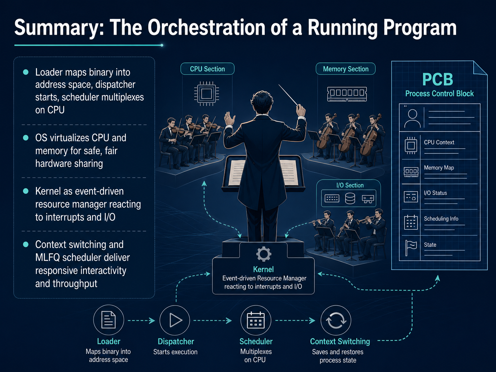 Summary: The Orchestration of a Running Program
