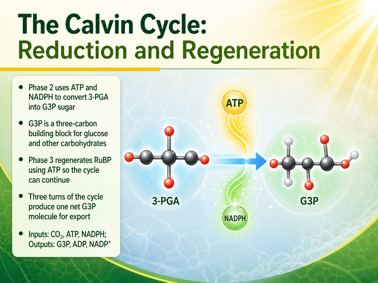 The Calvin Cycle: Reduction and Regeneration