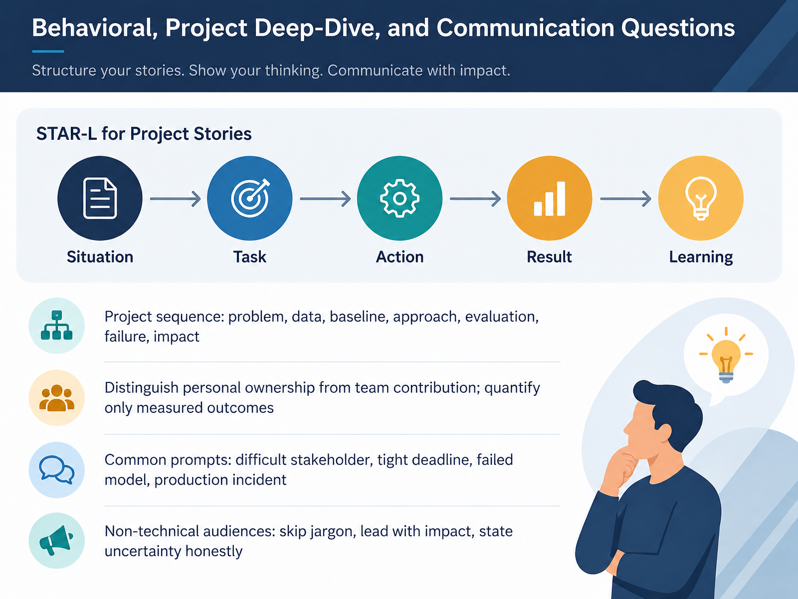 Behavioral, Project Deep-Dive, and Communication Questions