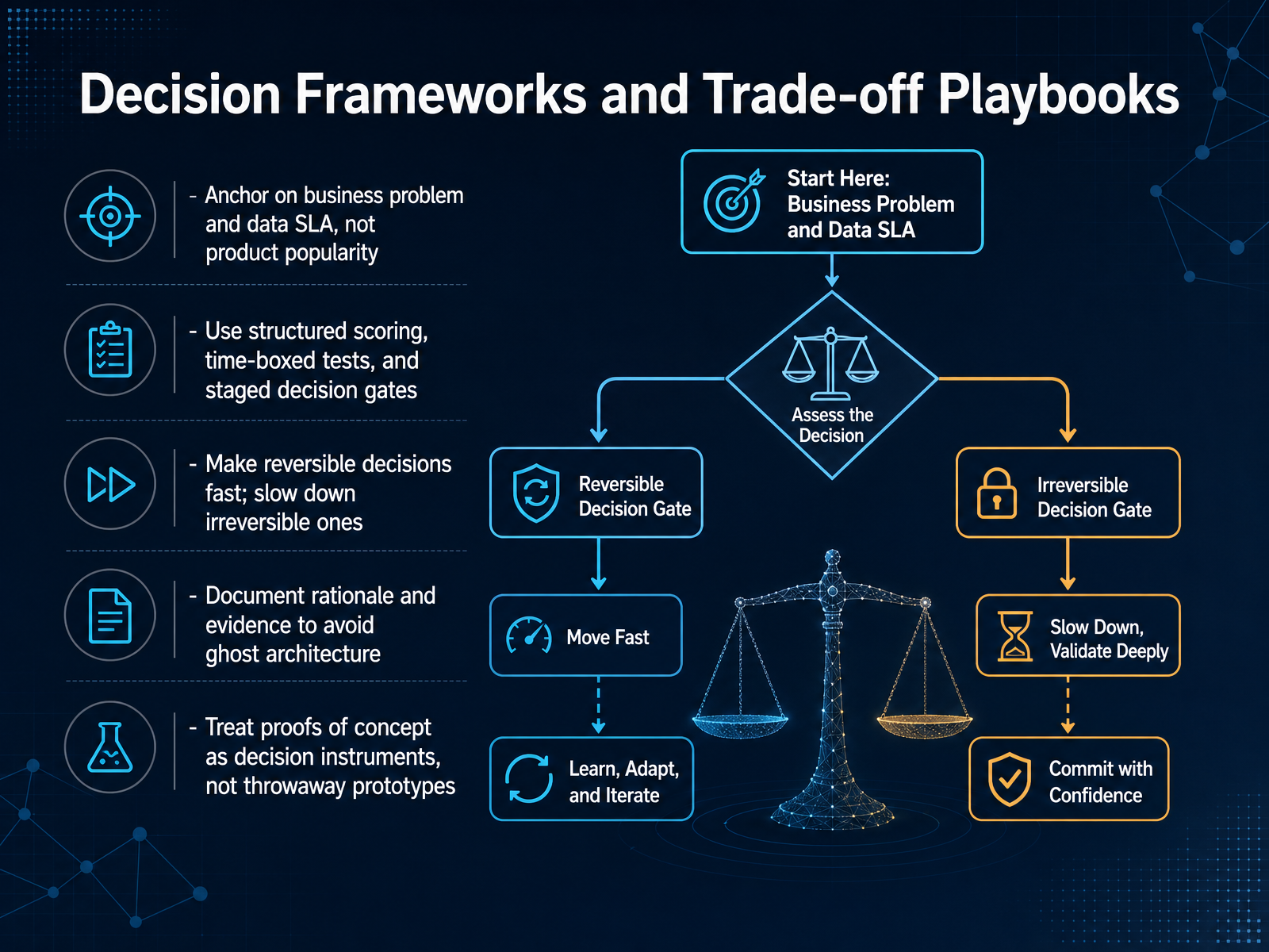 Decision Frameworks and Trade-off Playbooks