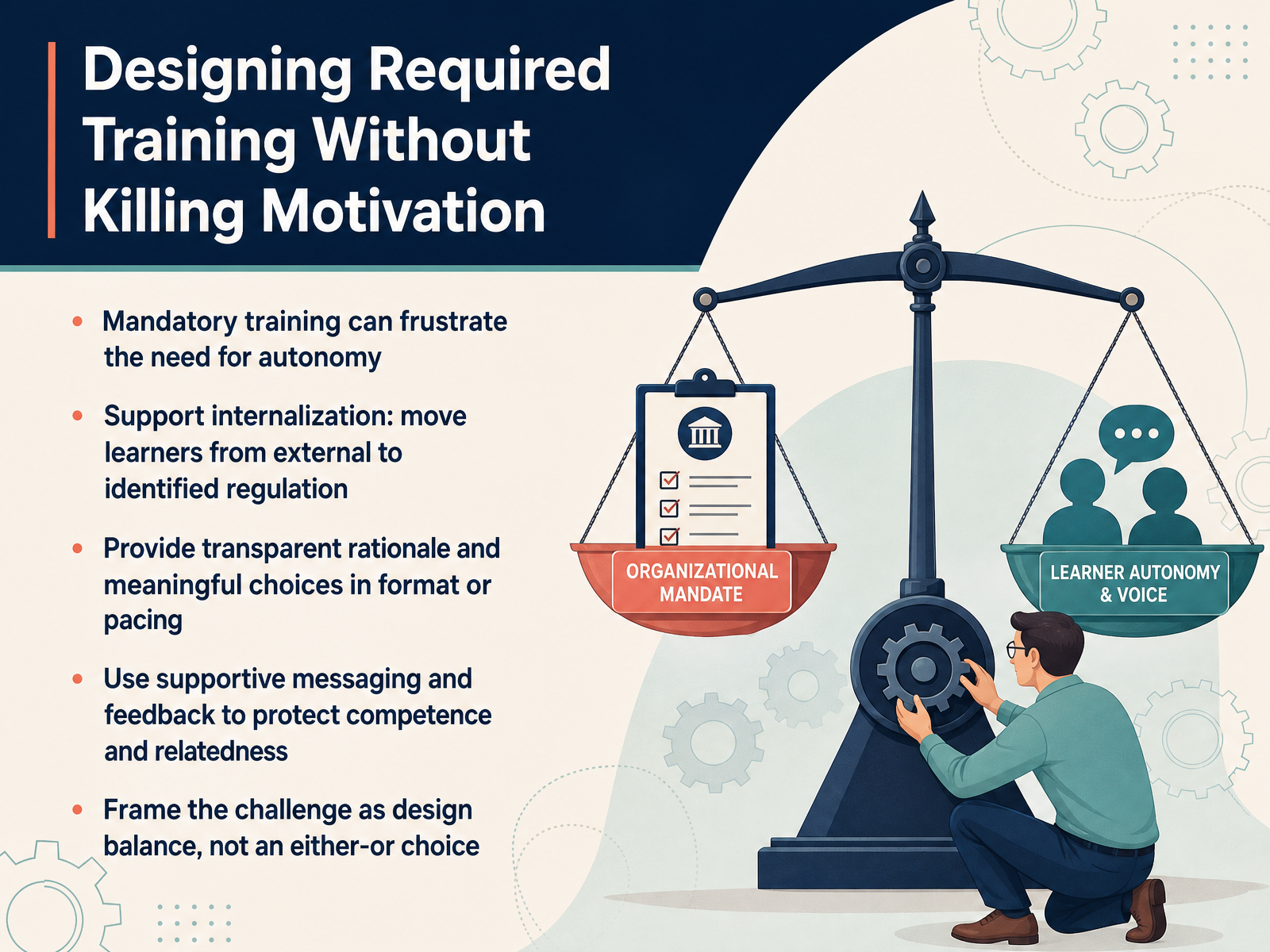 Designing Required Training Without Killing Motivation