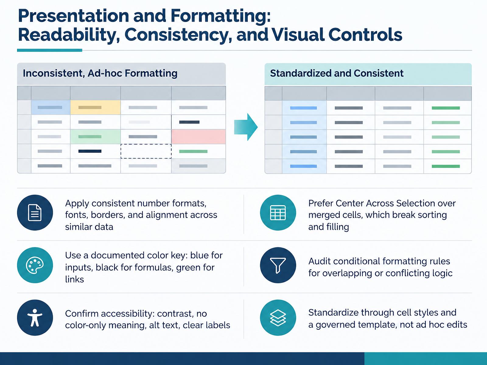 Presentation and Formatting: Readability, Consistency, and Visual Controls