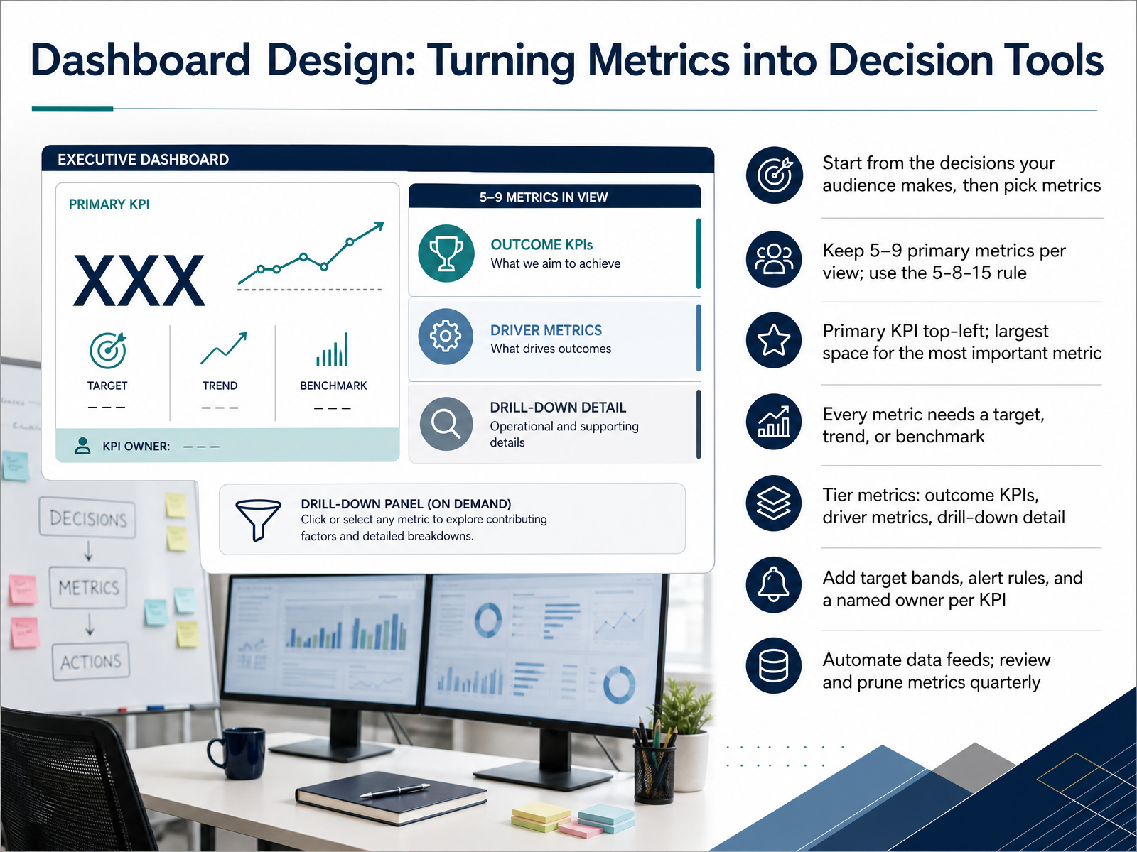 Dashboard Design: Turning Metrics into Decision Tools