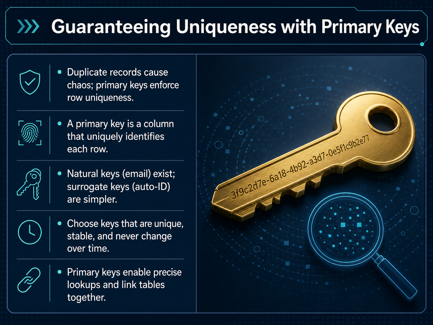 Guaranteeing Uniqueness with Primary Keys