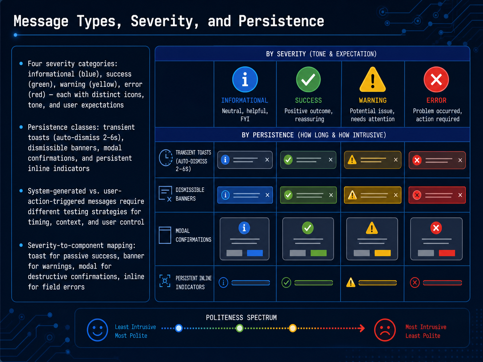 Message Types, Severity, and Persistence