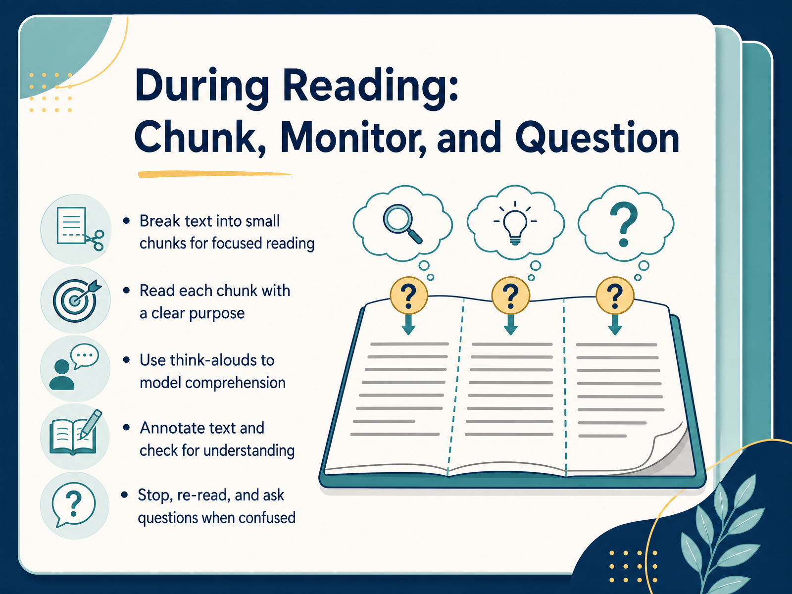 During Reading: Chunk, Monitor, and Question