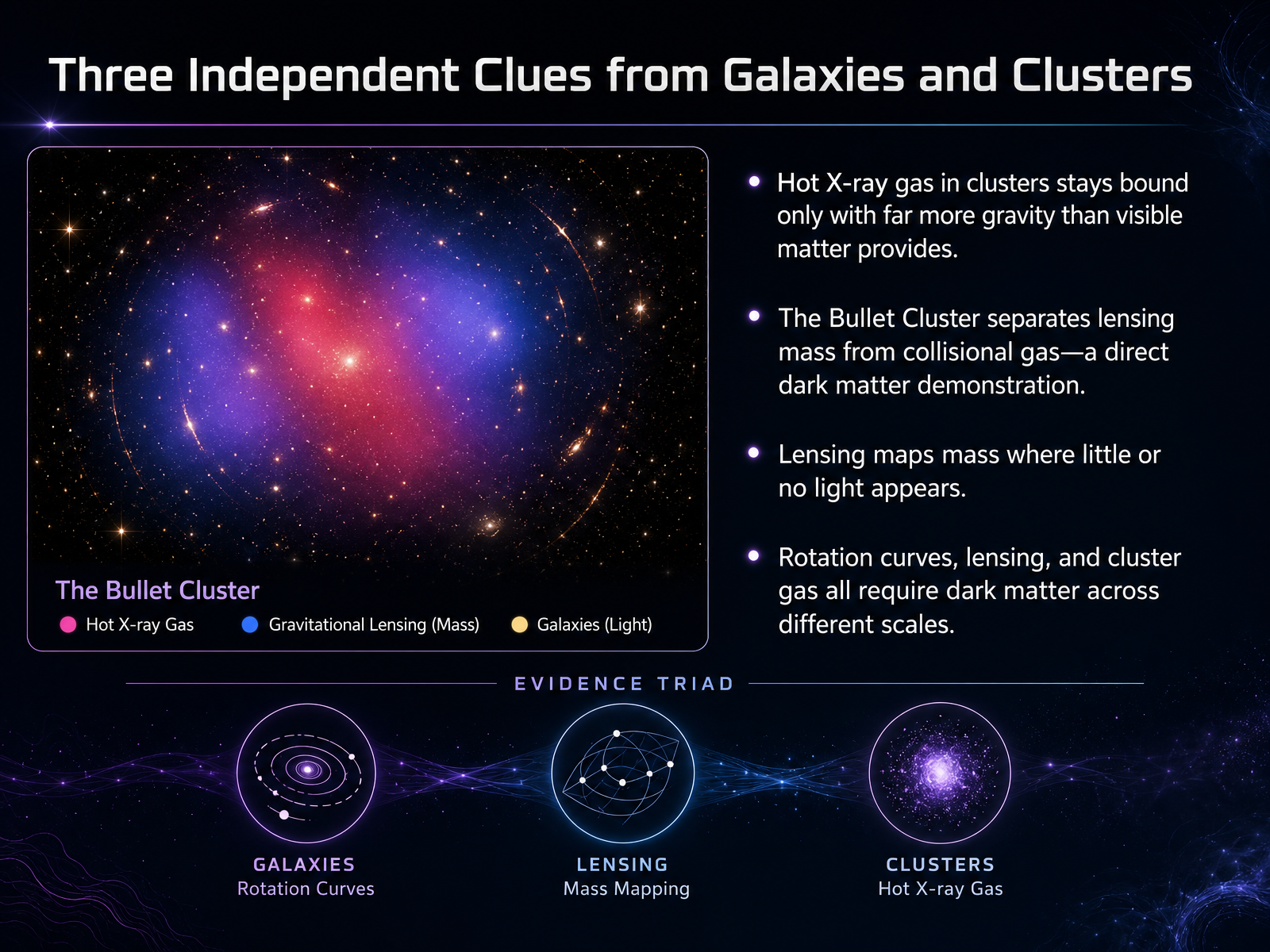 Three Independent Clues from Galaxies and Clusters