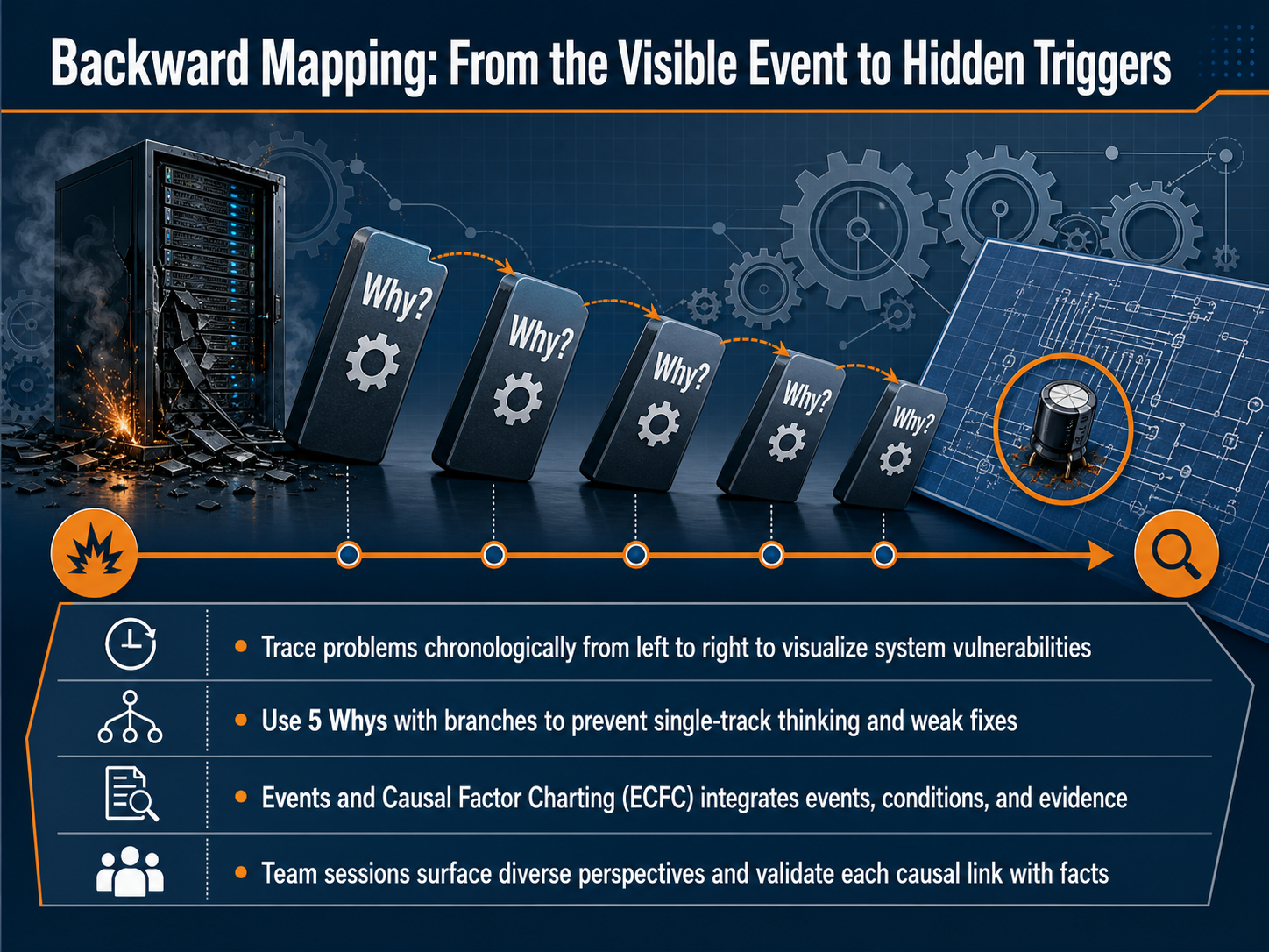 Backward Mapping: From the Visible Event to Hidden Triggers